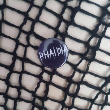 Phaidia 25mm button - White logo