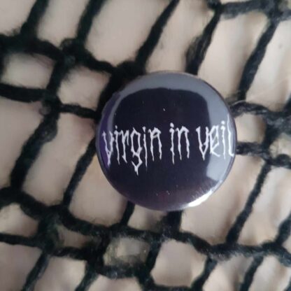 Virgin in Veil 25mm button - Logo